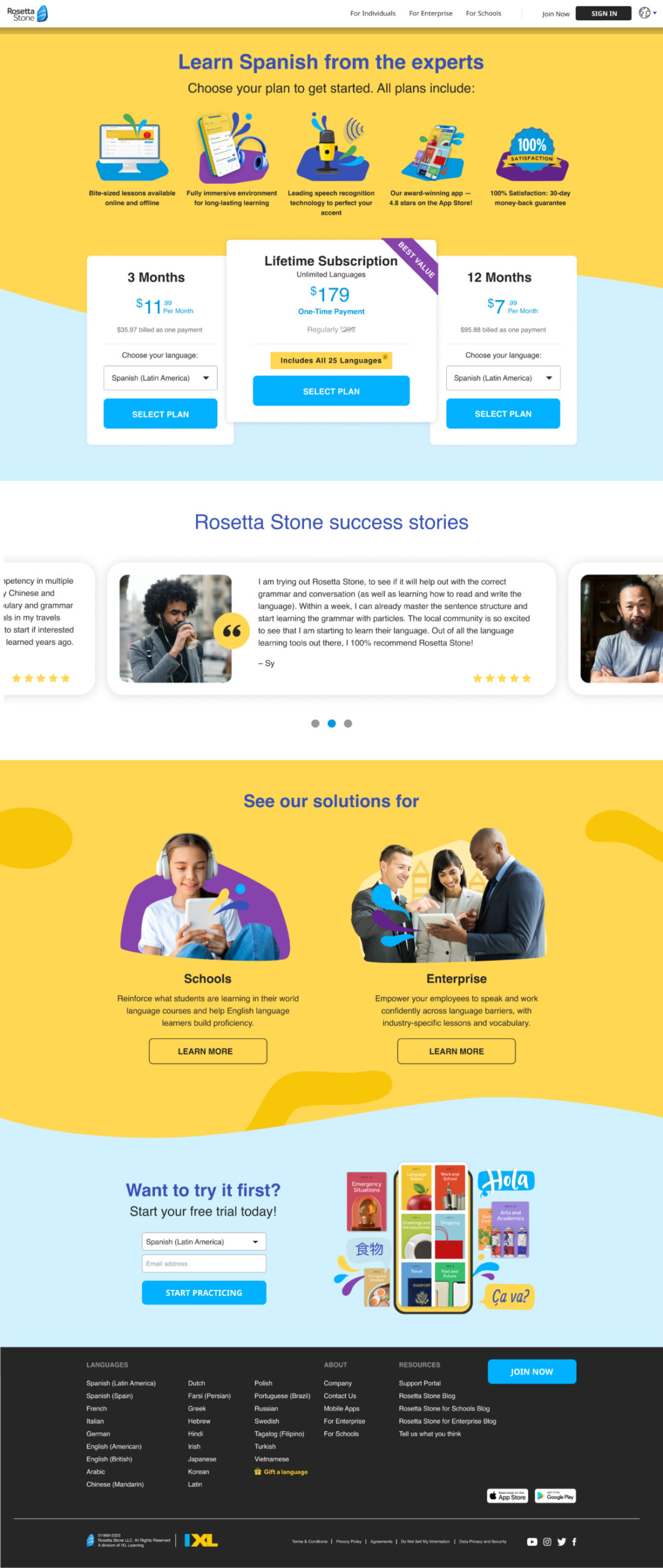 Rosetta Stone - Buy page